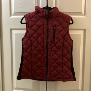 Andrew Marc Zip-Front Quilted Vest - Burgundy - Size Medium- Like New